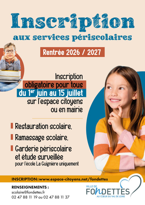 Inscription aux services périscolaires pour la rentrée 2026 / 2027